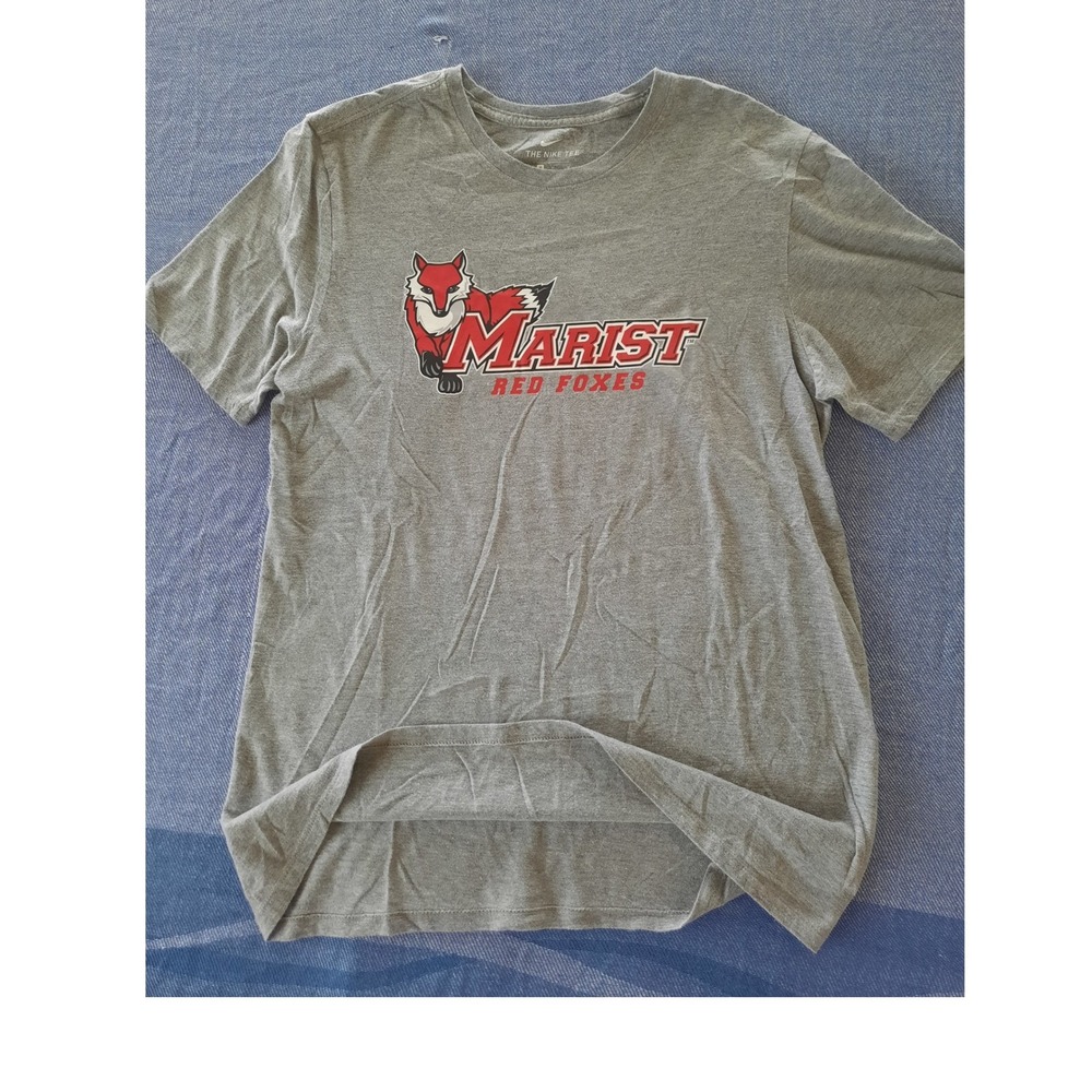 Nike Marist Red Foxes Athletic Cut Graphic T-Shirt Heather Gray Mens Medium